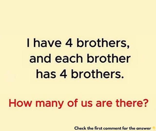 How many brothers are there? Think carefully before you answer—this riddle is trickier than it looks!